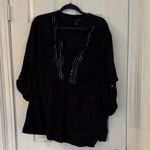 Calvin Klein Jeans Black Blouse with Sequin Detail